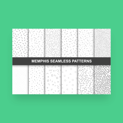 trendy memphis seamless grey patterns cover
