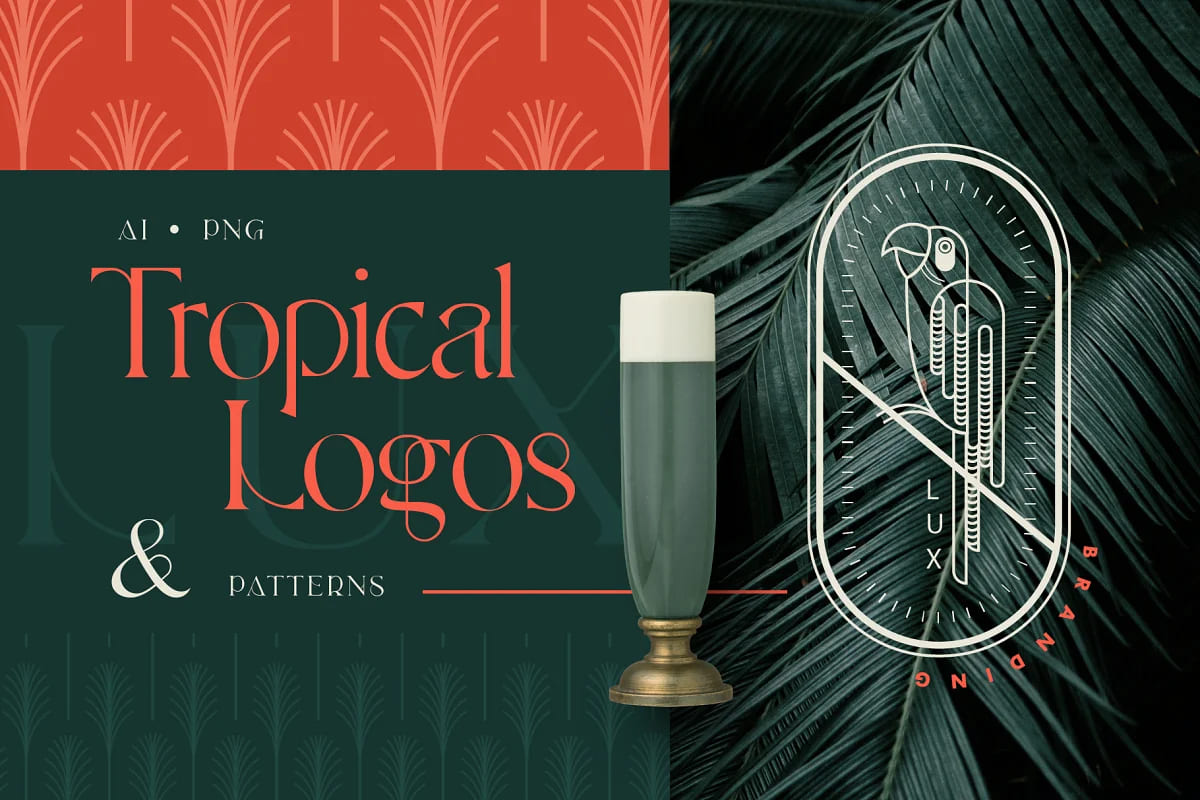 Tropical Logos and Patterns Collection facebook image.