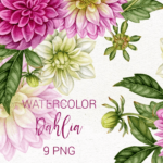 Watercolor Dahlia - Flowers Preview.