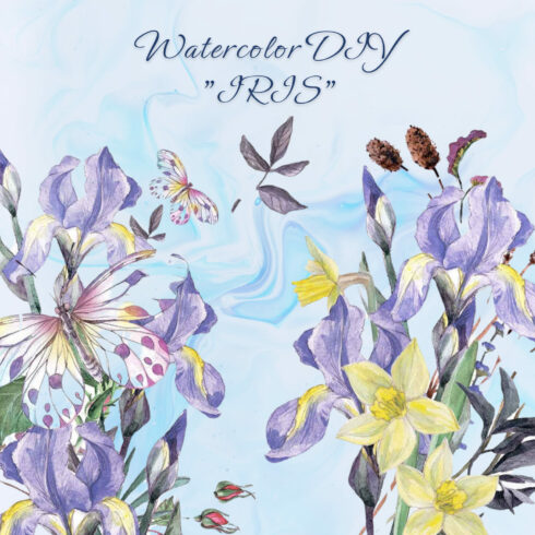 Watercolor DIY "Iris Flowers Collection" Part 1 cover image.