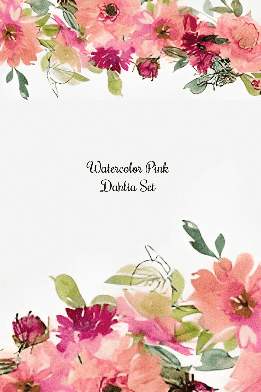 Watercolor Pink Dahlia - Pinterest Image Preview.