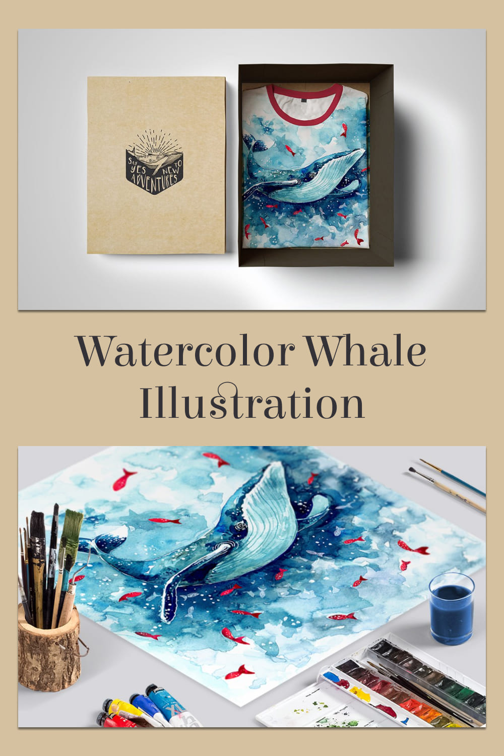 beautiful watercolor whale illustration.