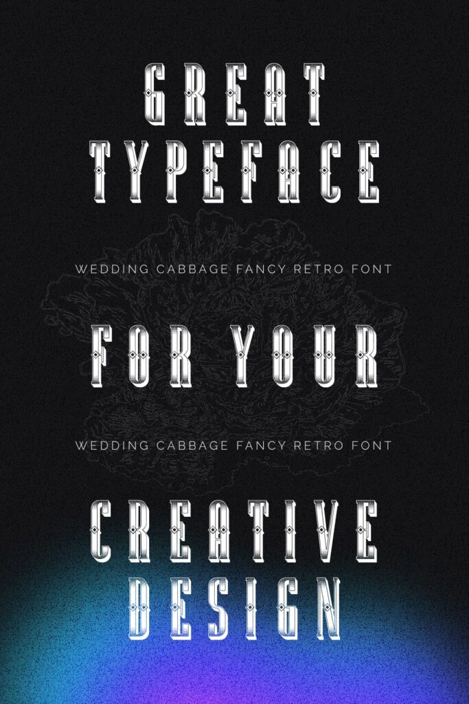 Wedding Cabbage Free Font Pinterest example preview.