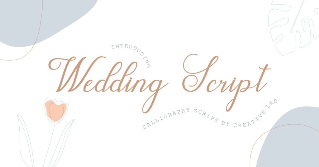 Wedding Script Free Font Facebook collage image by MasterBundles.