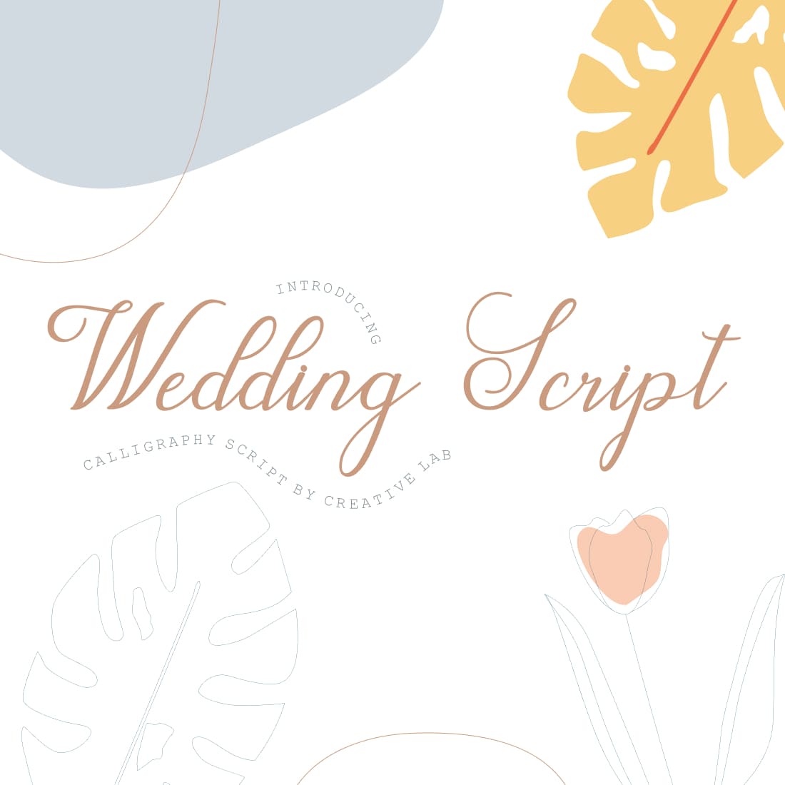 Wedding Script Free Font main cover by MasterBundles.