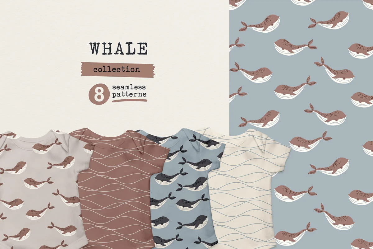 whales collection for print.