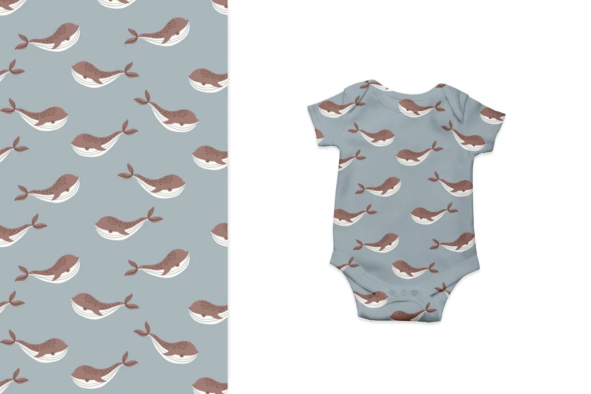 whales collection for clothes design.