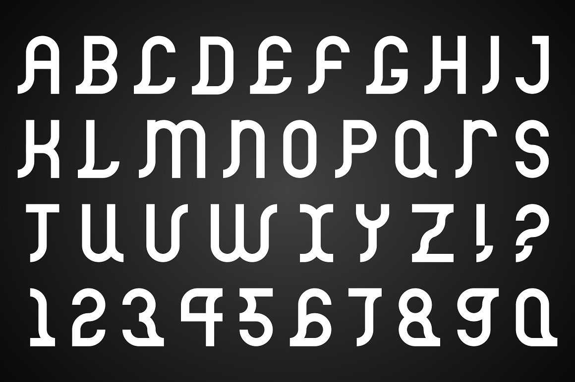 Preview of a unique font.