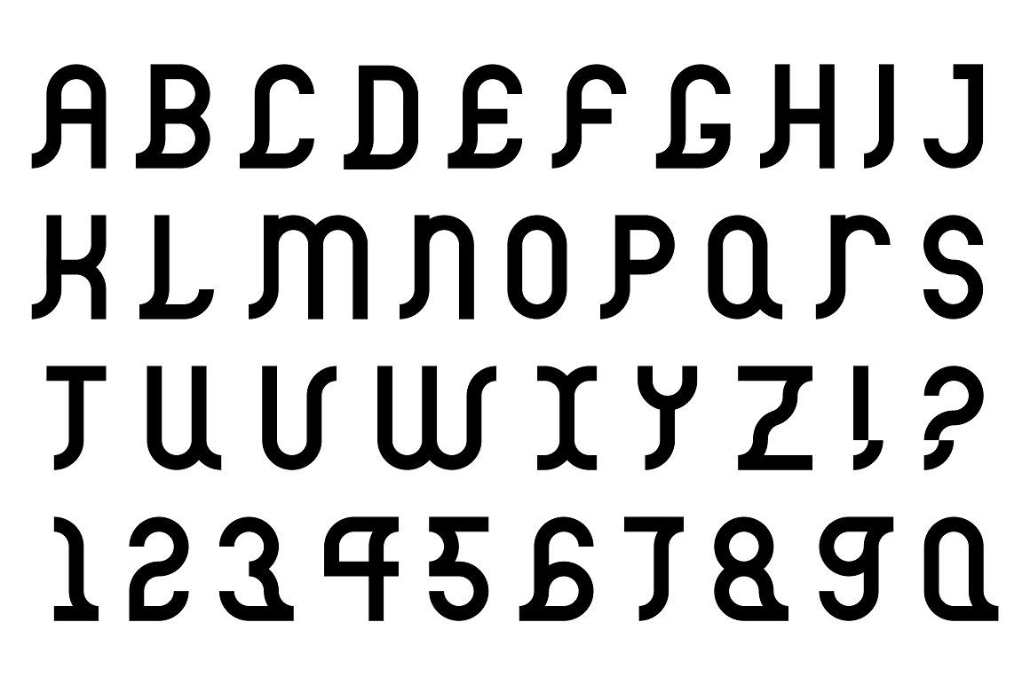 White font minimalistic alphabet.