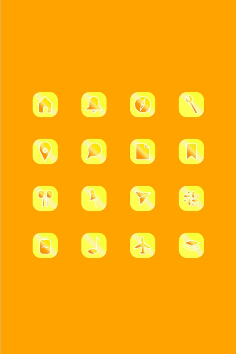 Yellow App Icons Aesthetic – MasterBundles