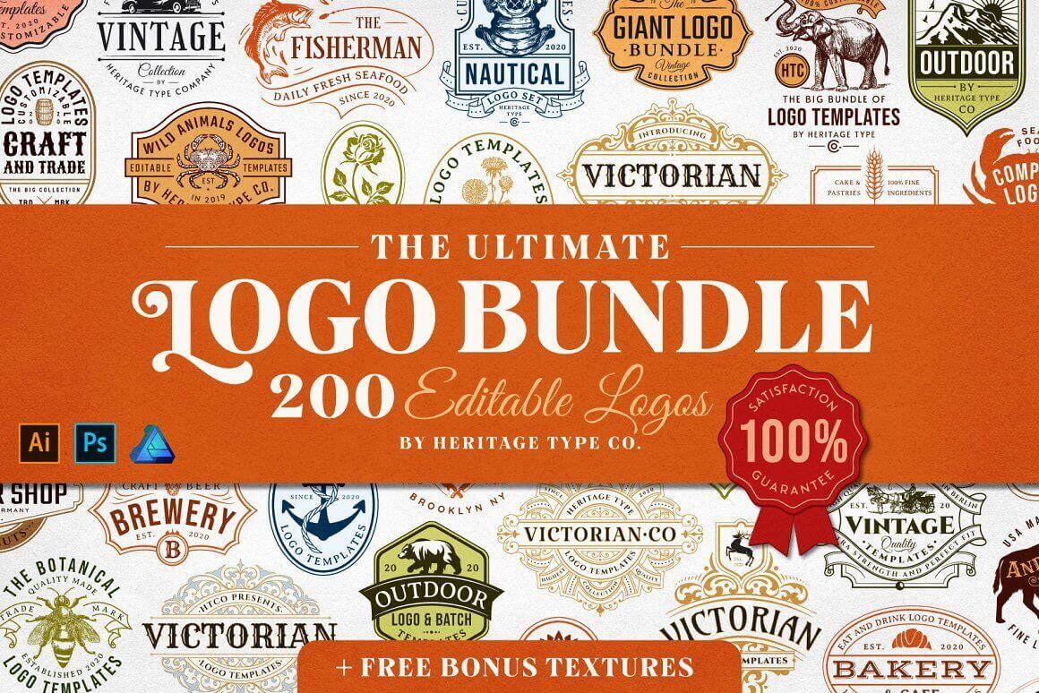 The ultimate logo bundle 200 editable logos.