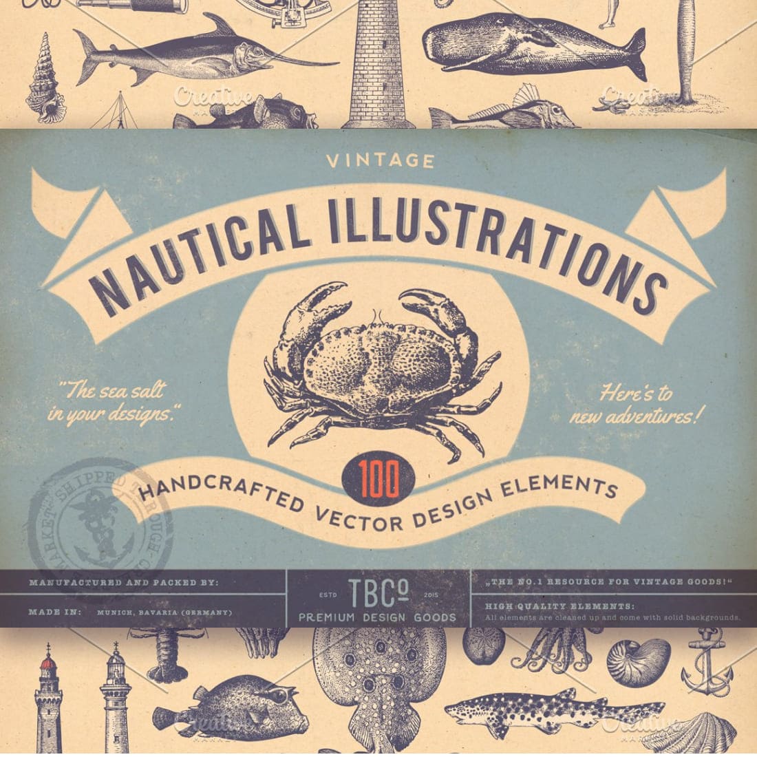 100 Vintage Nautical Illustrations cover image.