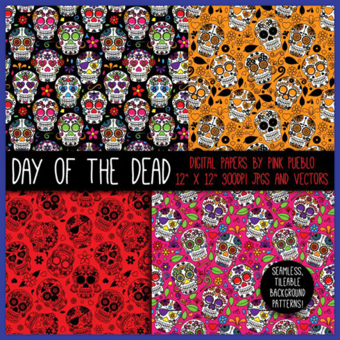 Day of the Dead Skulls Patterns cover image.
