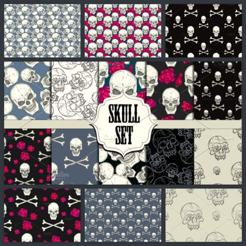 Skull Set. Seamless Patterns cover image.