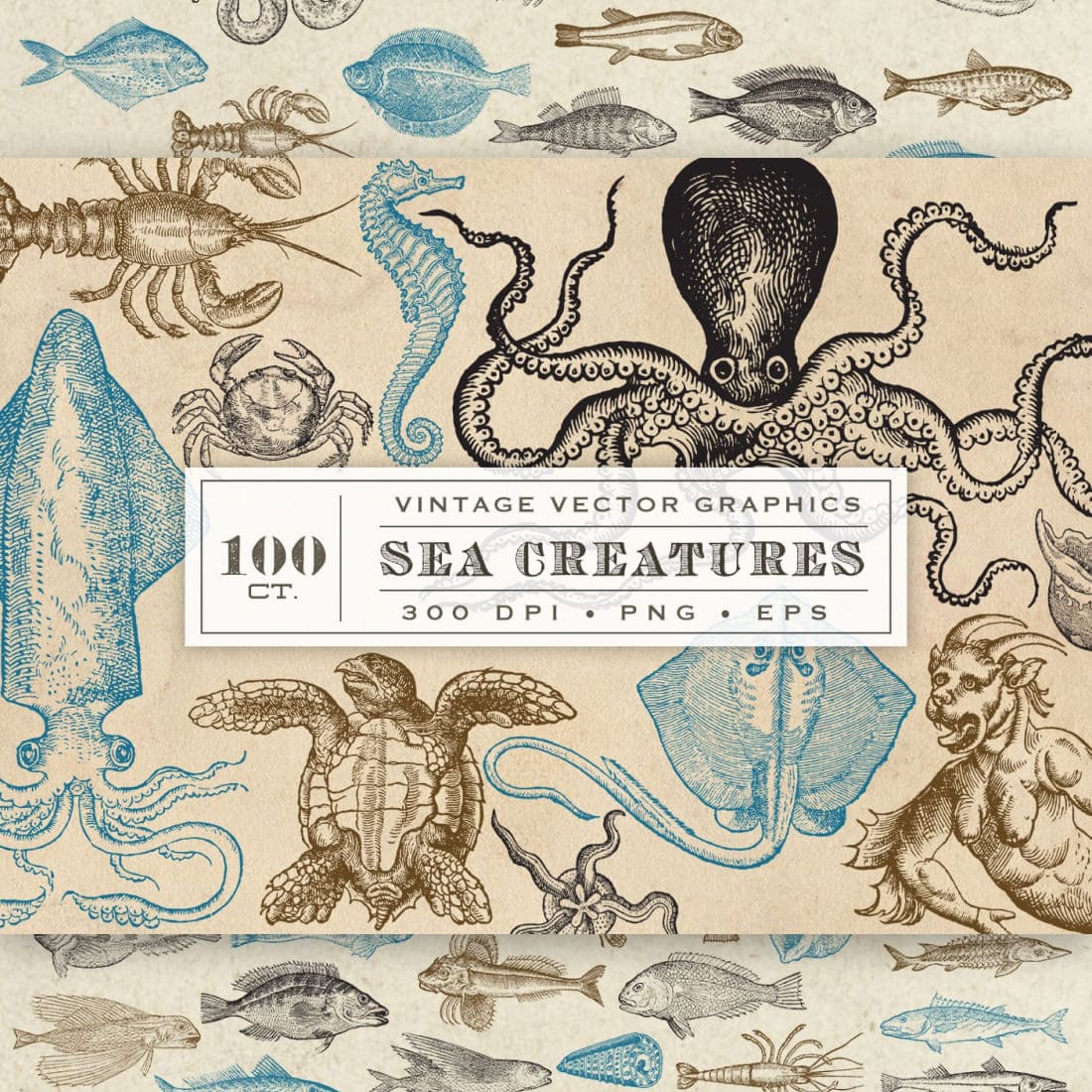 Antique Sea Creatures & Monsters cover image.