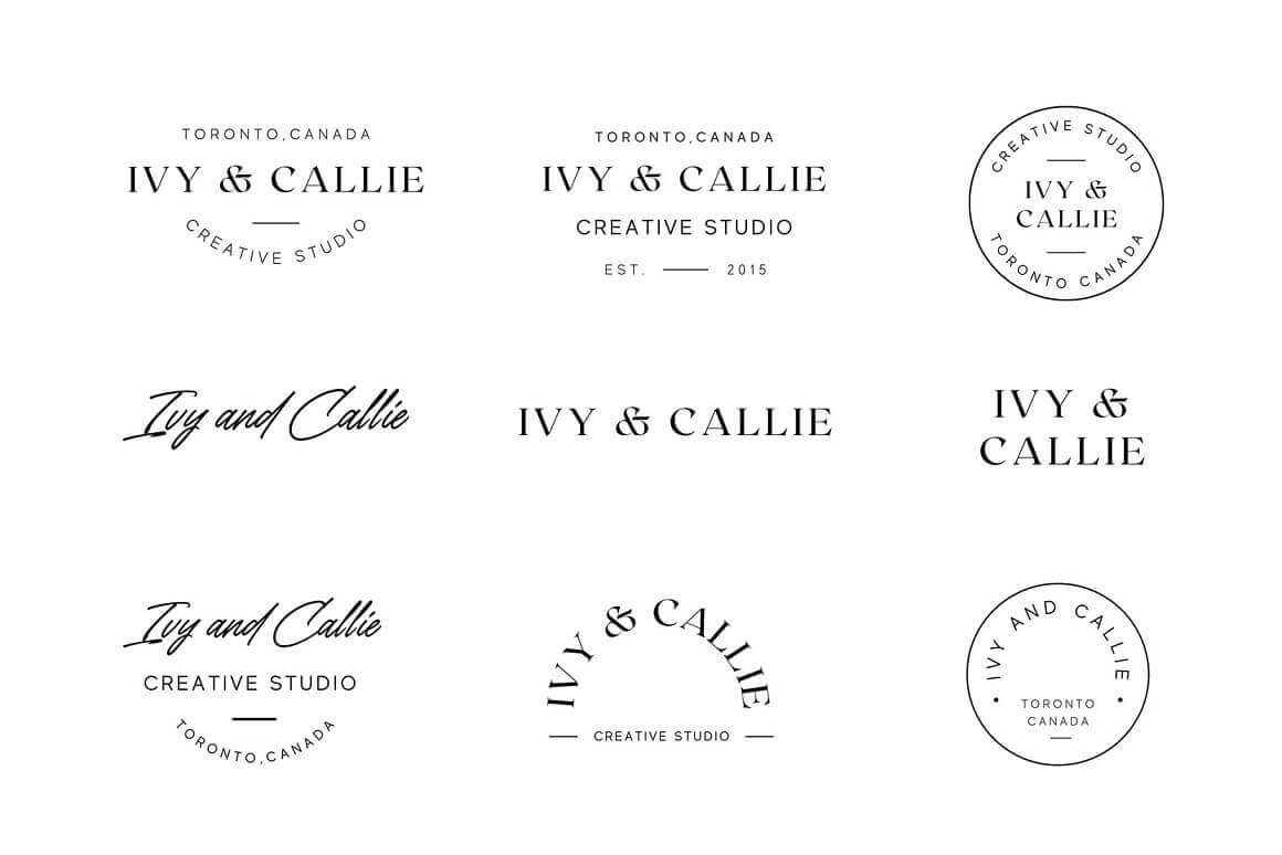 Logos with inscription Ivy and Callie.