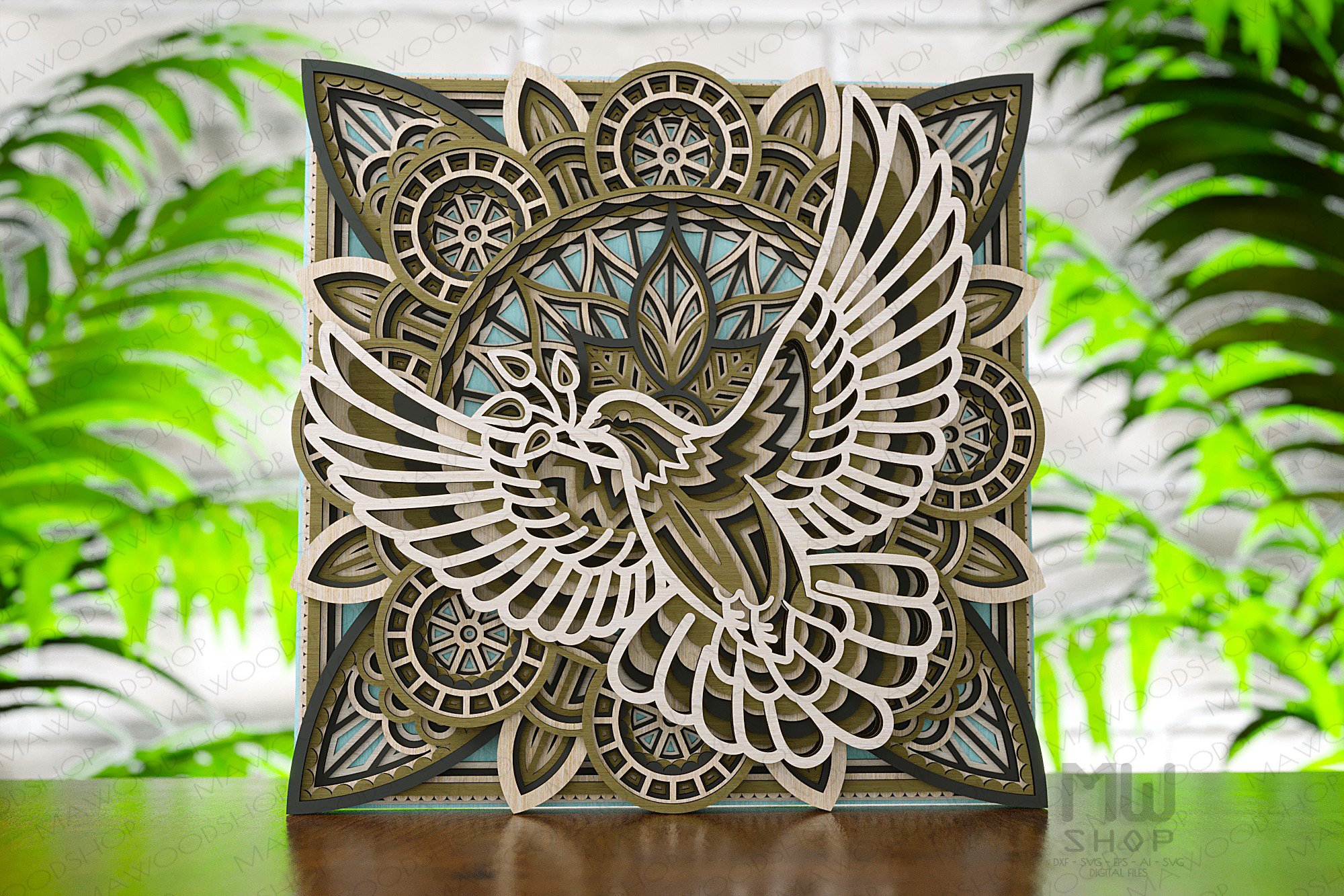 Card with an intricate design on it.