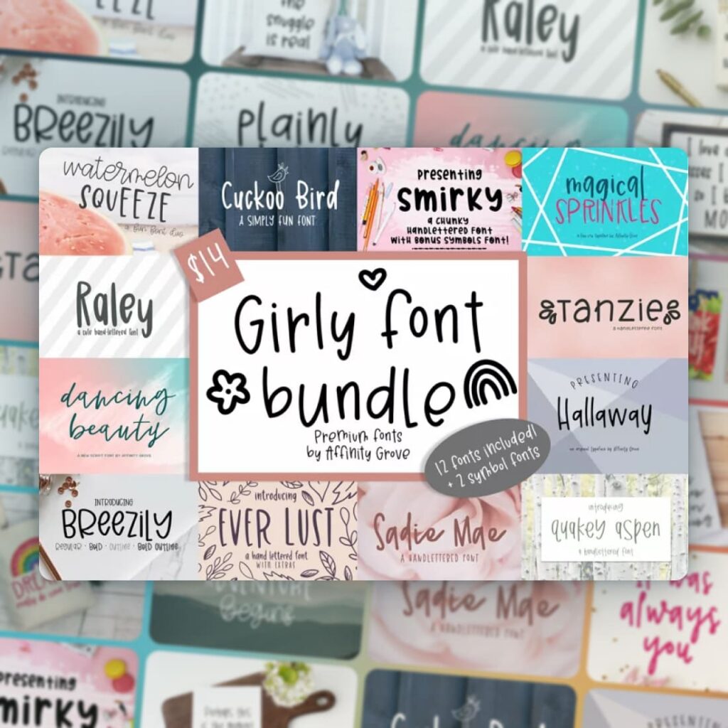 Girly Font Bundle - 12 Adorable Girly Fonts! – MasterBundles