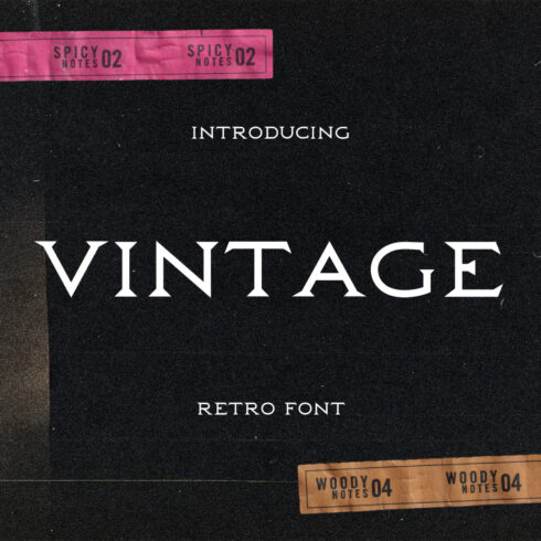 Vintage font on film background.
