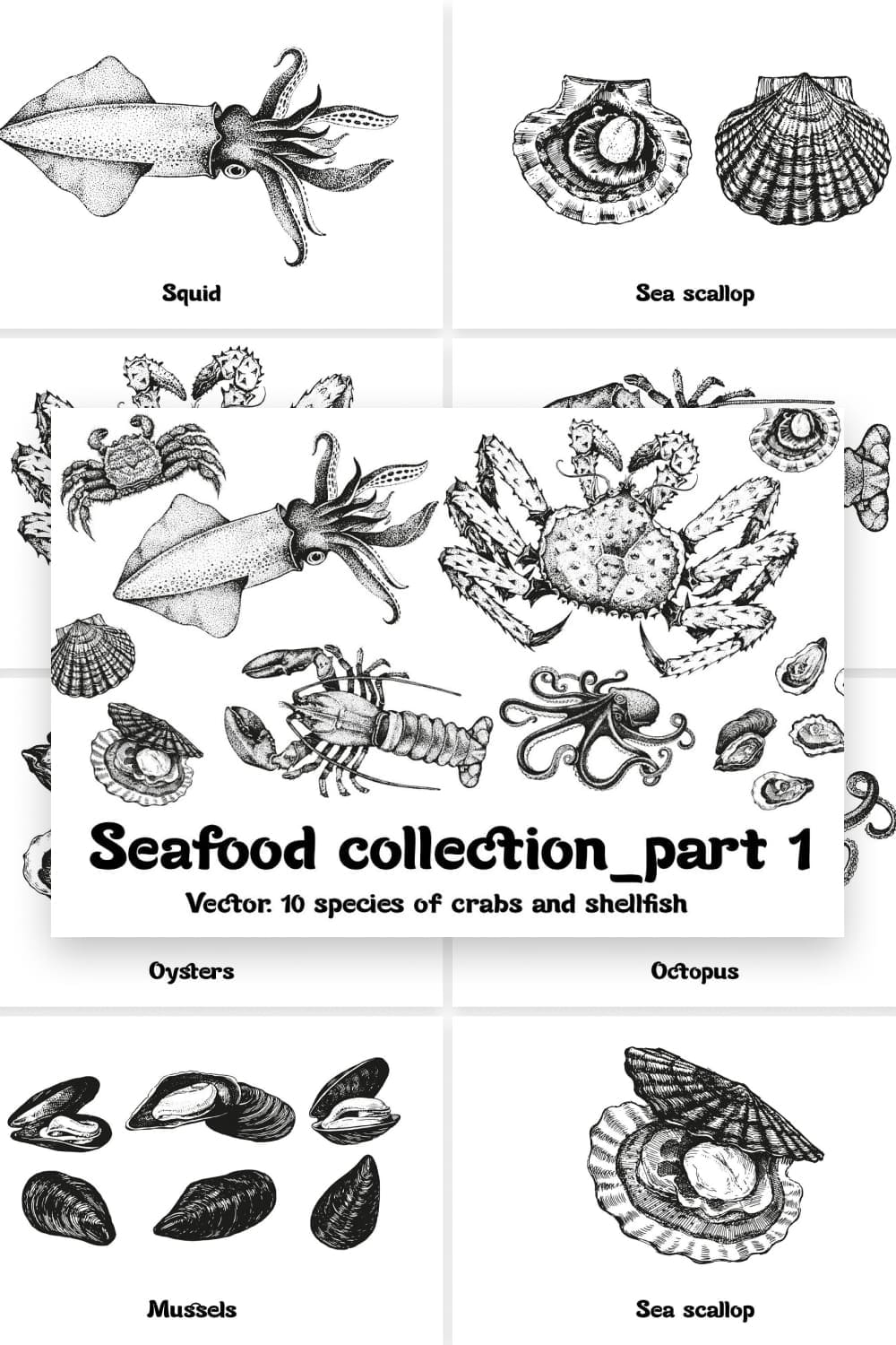 Seafood Collection Part 1 pinterest image.