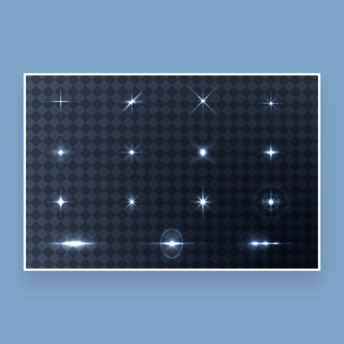 Light effects on a diamond-shaped dark blue background.