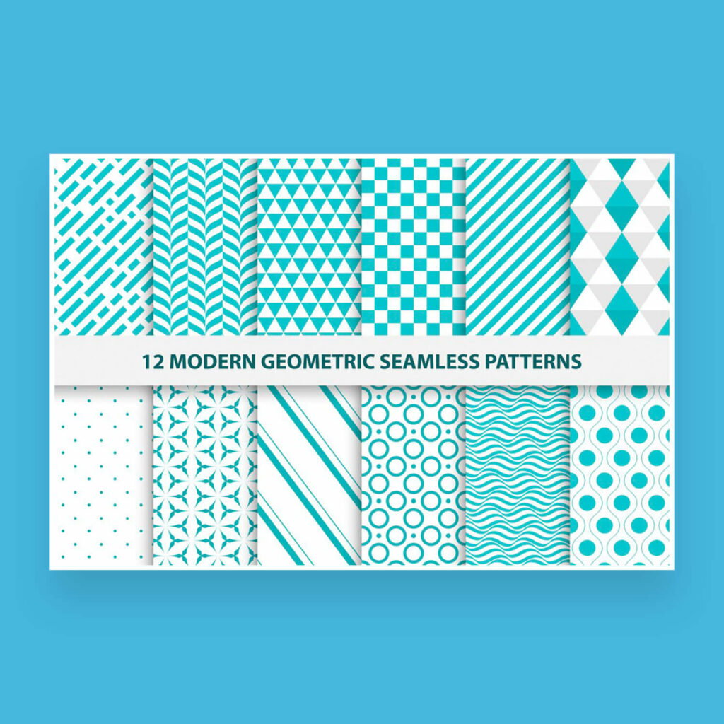 Modern Blue Geometric Seamless Patterns – MasterBundles