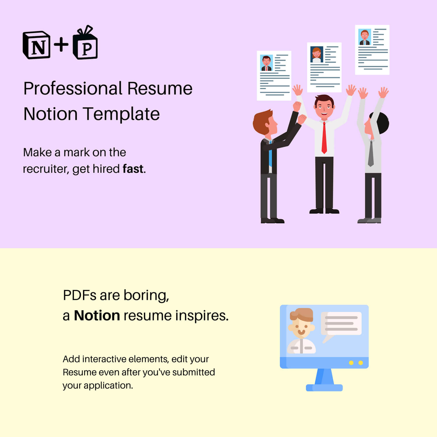 Notion professional resume template.