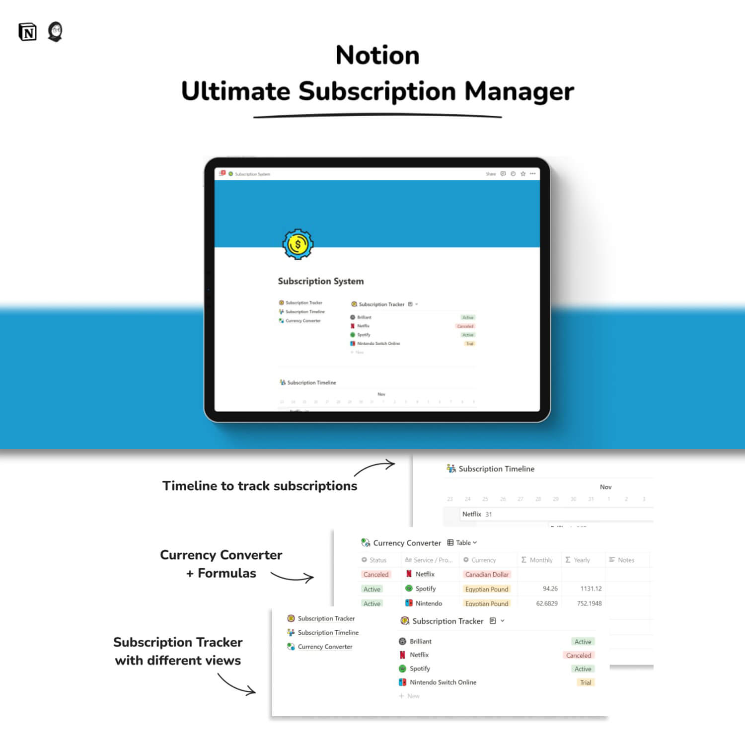 Description of the different fields and sections with the maximum subscription of the manager.