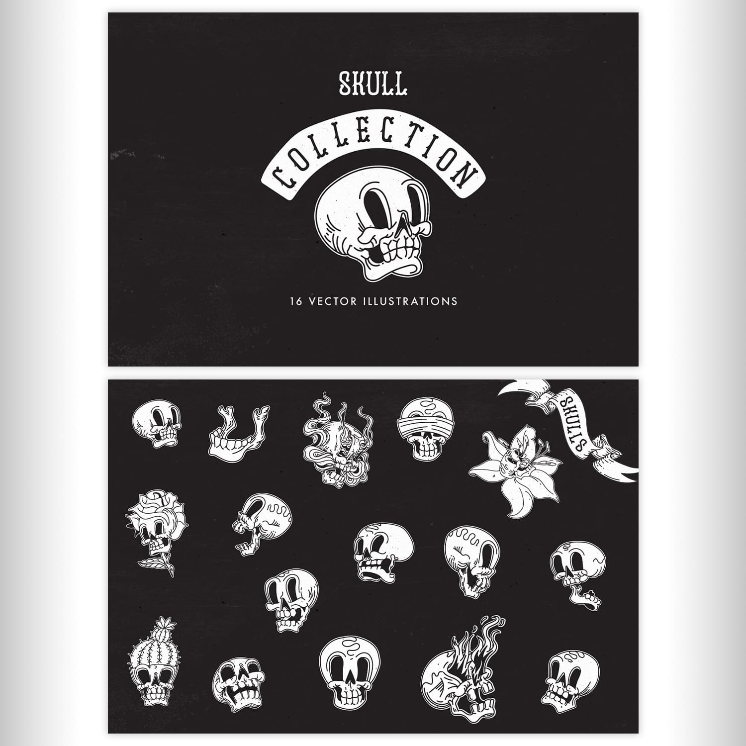 cartoon skulls.