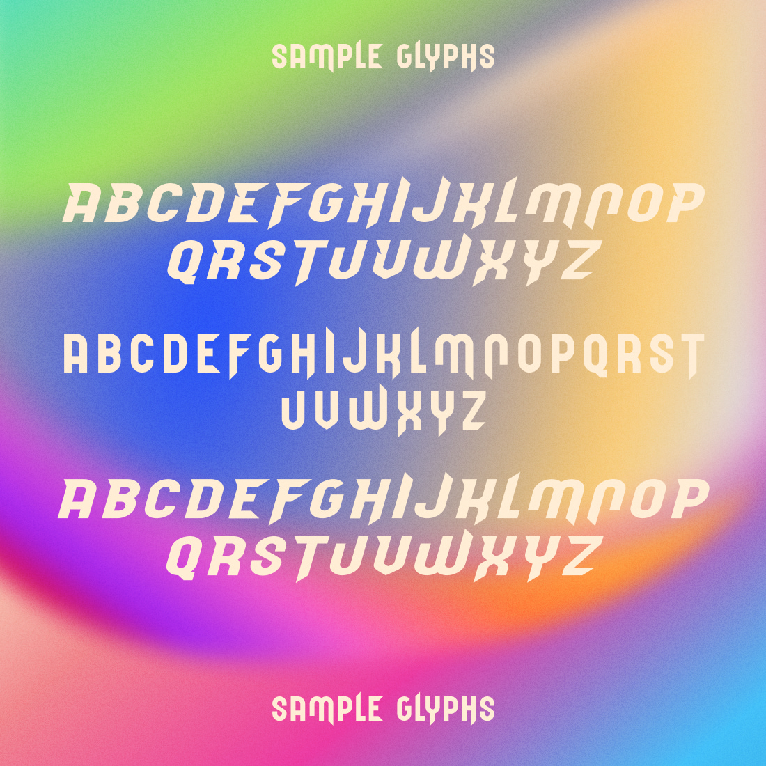 Preview of a beautiful font on the alphabet.