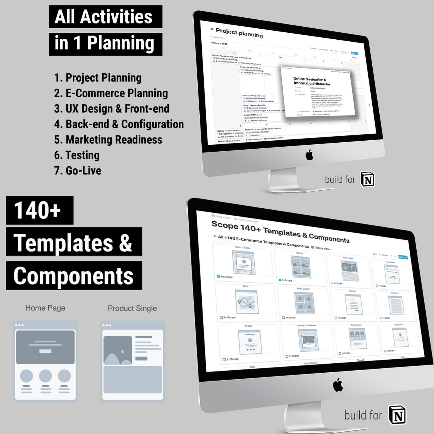 All Activities in 1 Planning, 140+ Templates & Components.