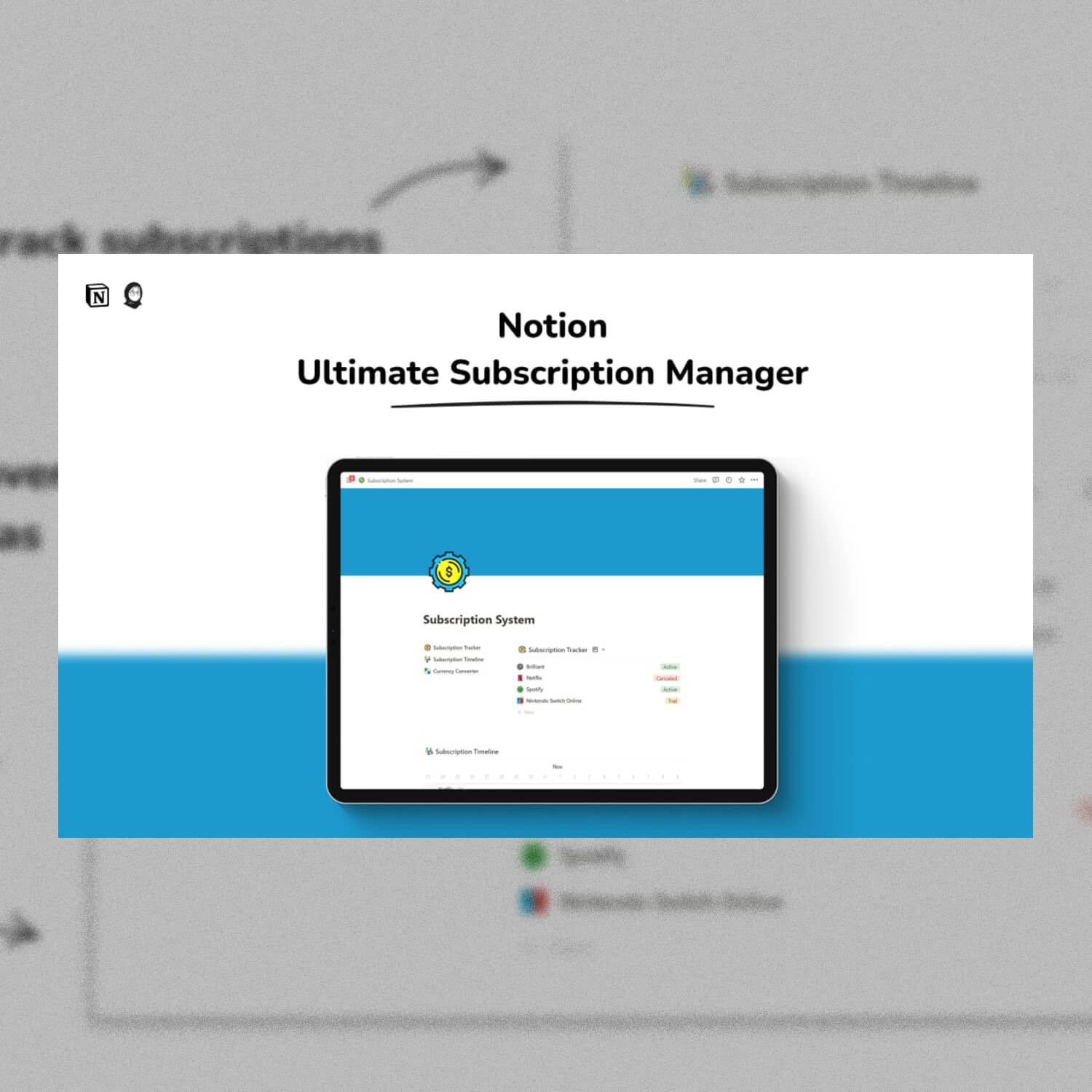Inscription: Notion Ultimate Subscription Manager.