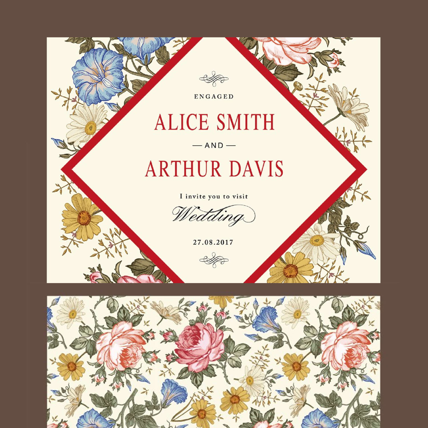 Wedding Roses Card Seamless Flowers – MasterBundles