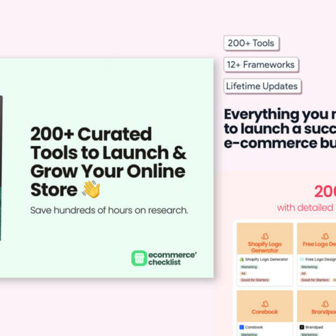 200+ Curated Tools to Launch & Grow Your Online Store.