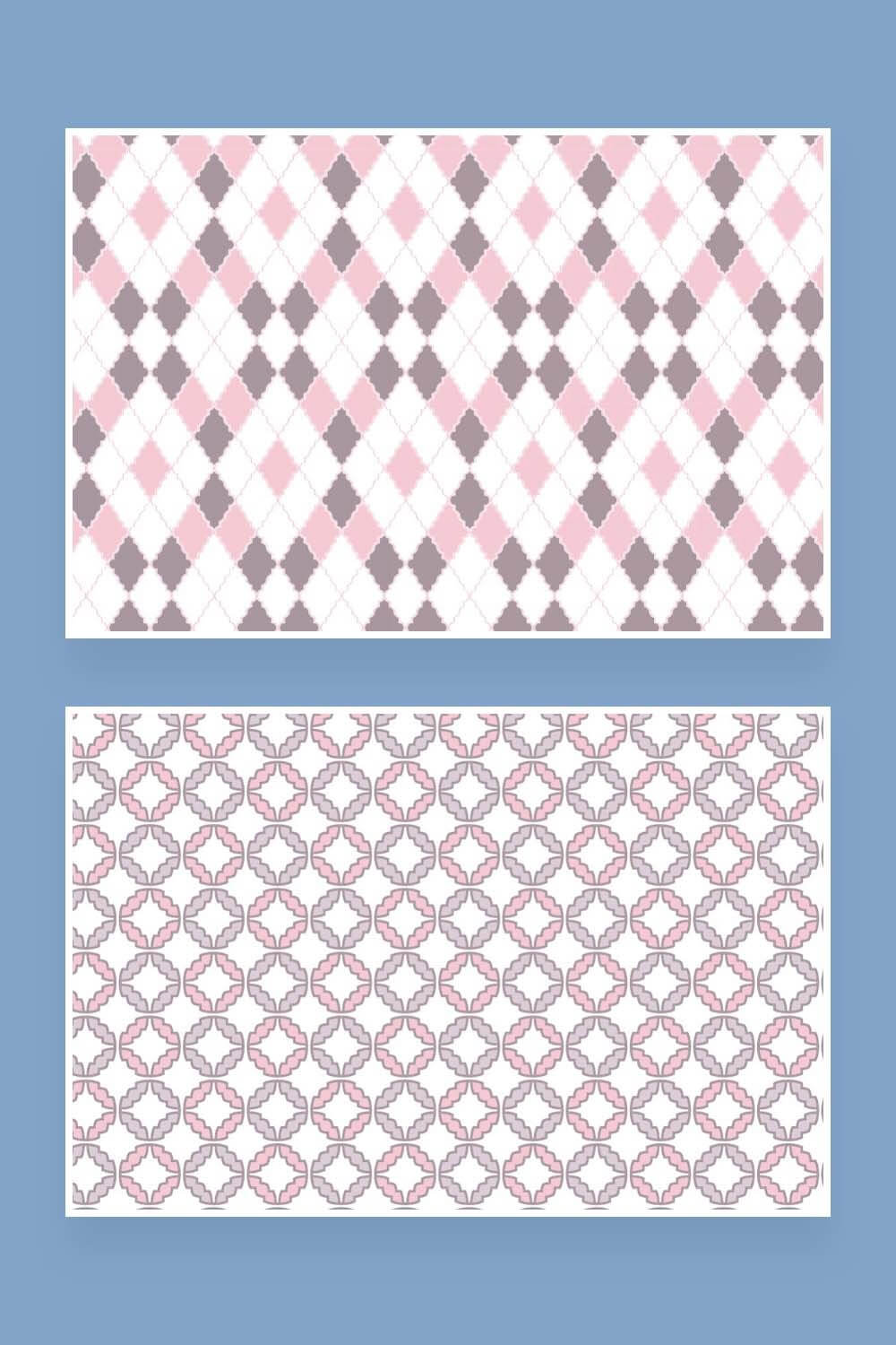 Two types of ornamental seamless patterns.