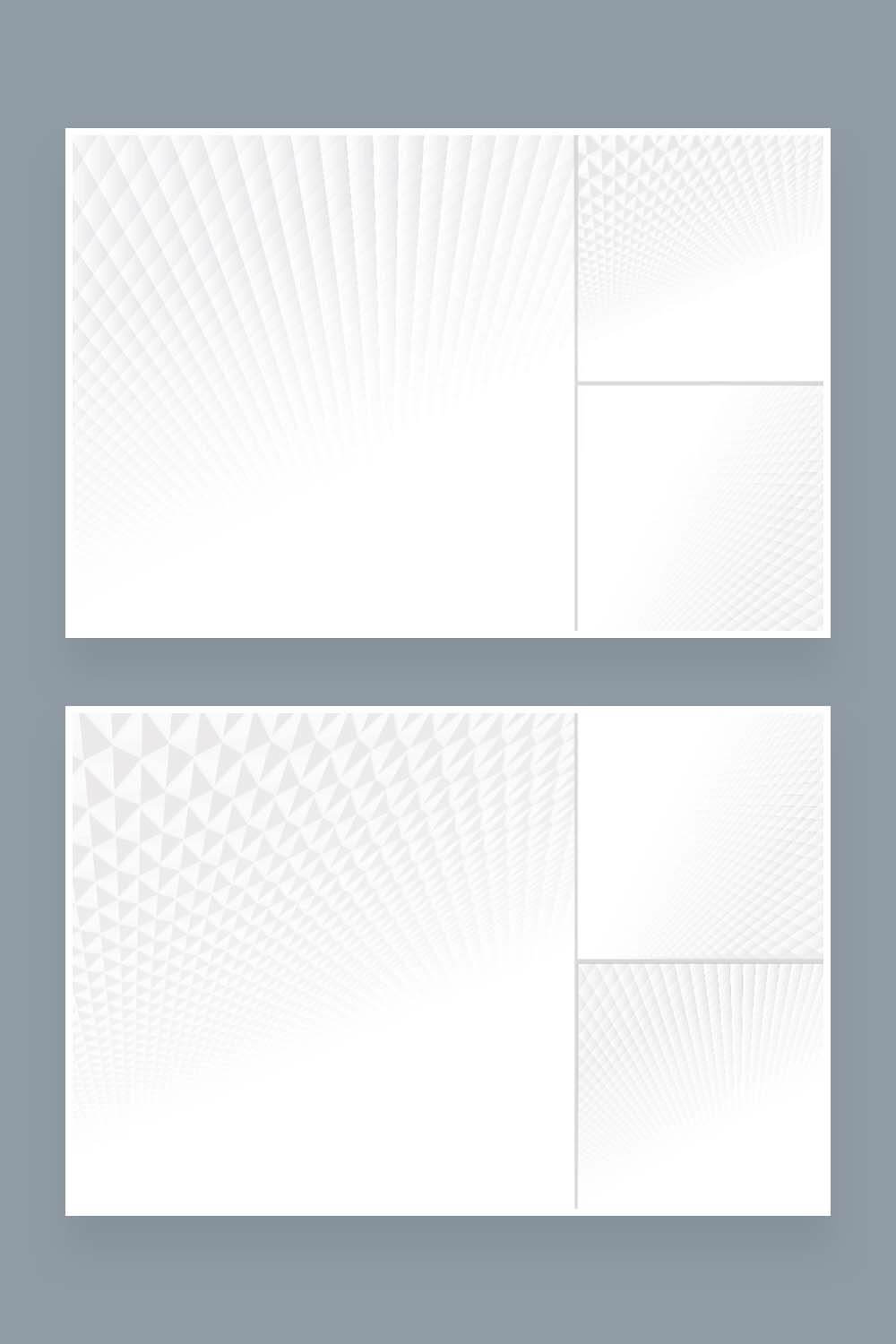 Two pictures with white abstract backgrounds for Pinterest.