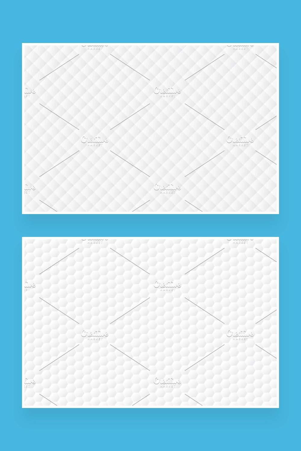 Two pictures of white seamless upholstery vector texture in one.