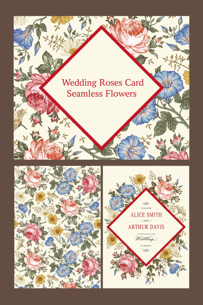 Wedding Roses Card Seamless Flowers – MasterBundles
