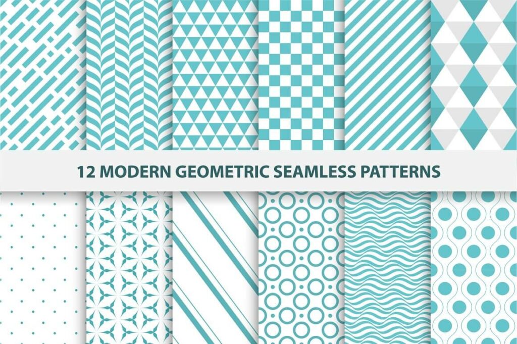 Modern Blue Geometric Seamless Patterns – MasterBundles