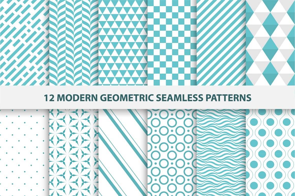 12 modern seamless patterns.