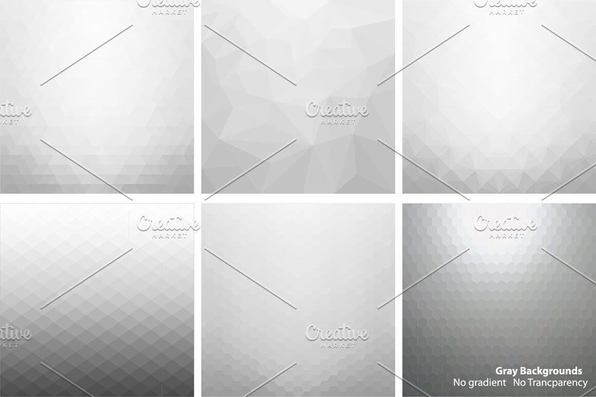 Six Gray backgrounds, no gradient, no trancparency.