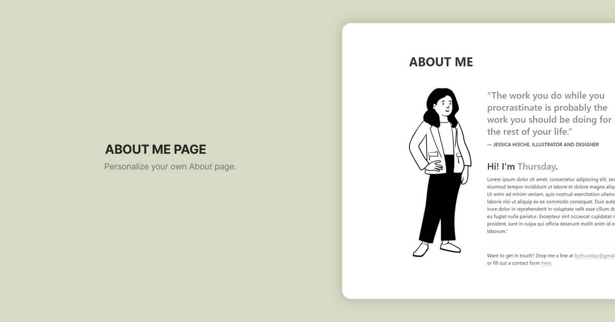 Personalize your own About page.