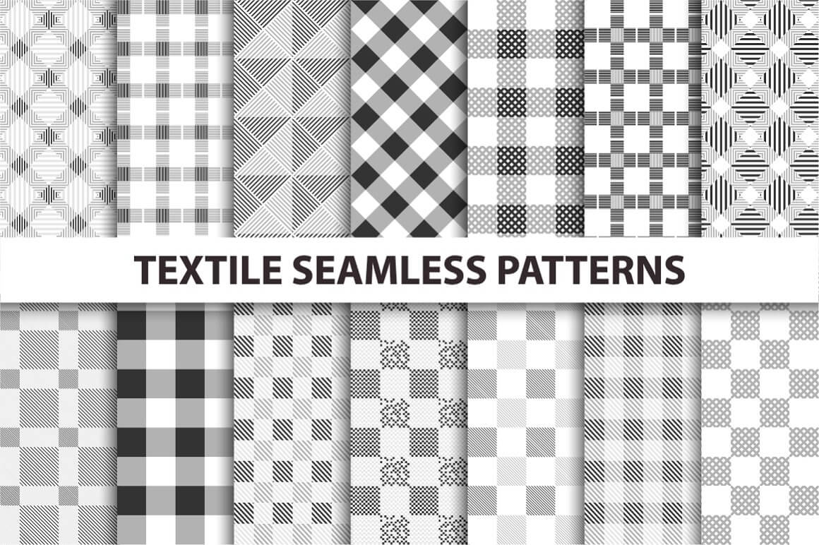Seamless patterns gray white texture, many textures.