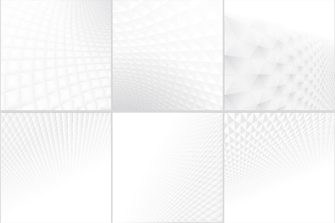 One picture with a preview of six white abstract backgrounds.