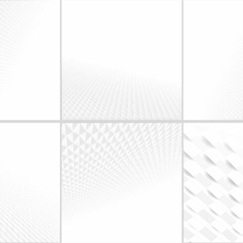 Six patterns of white soft light gray abstract background.