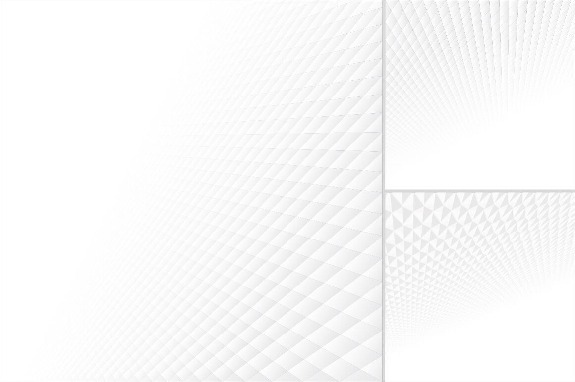 Three pictures with examples of three white abstract backgrounds.