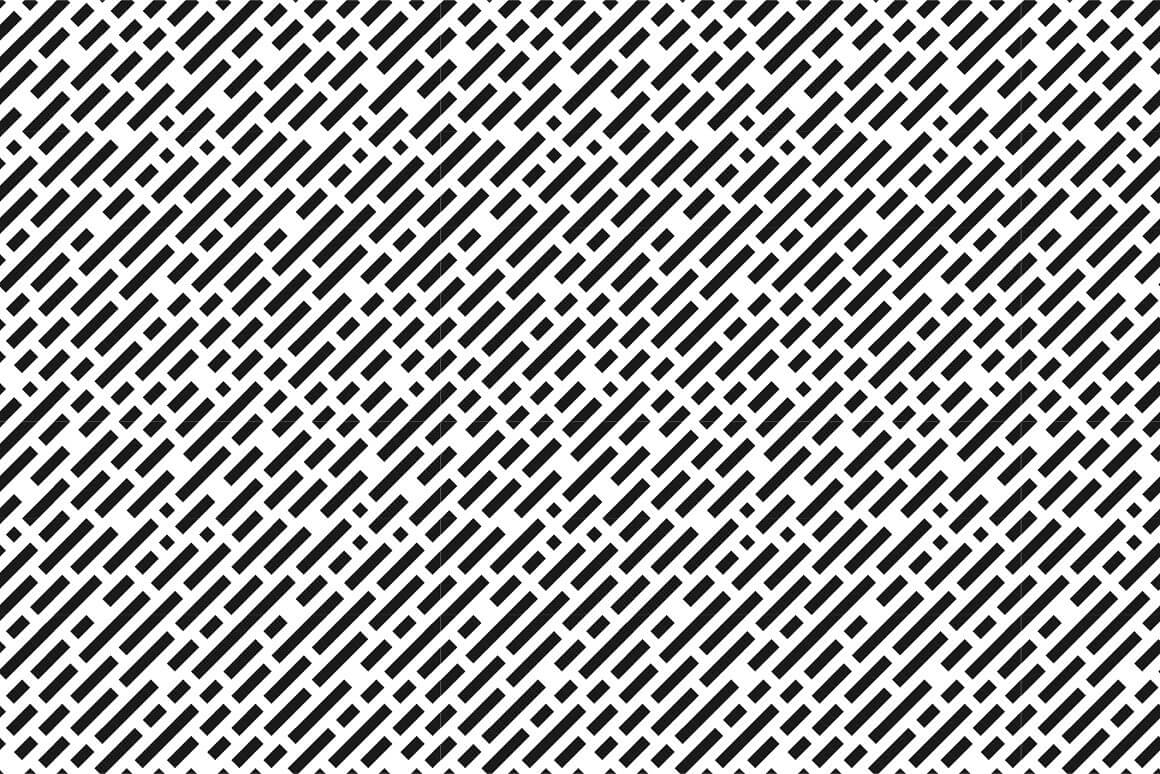 Black and white geometric seamless pattern, oblique dotted line with dots.