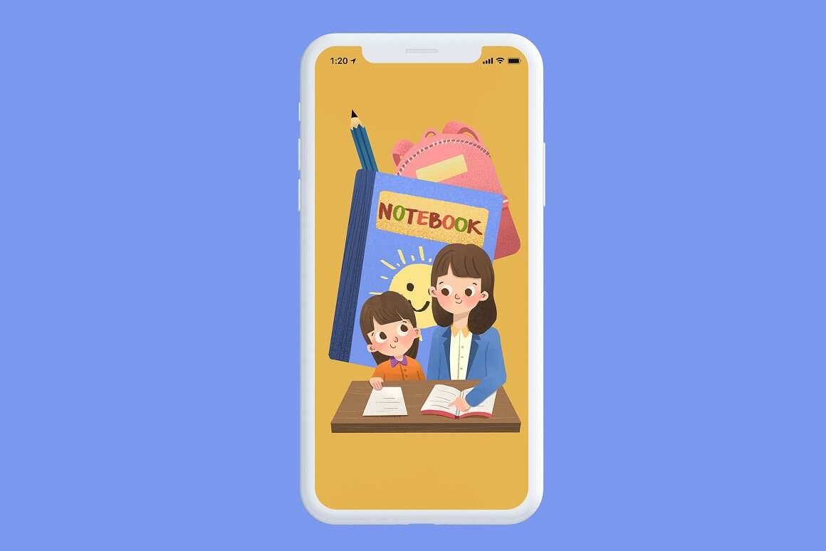 Preview Happy Teacher's Day Illustration on the Mobile.