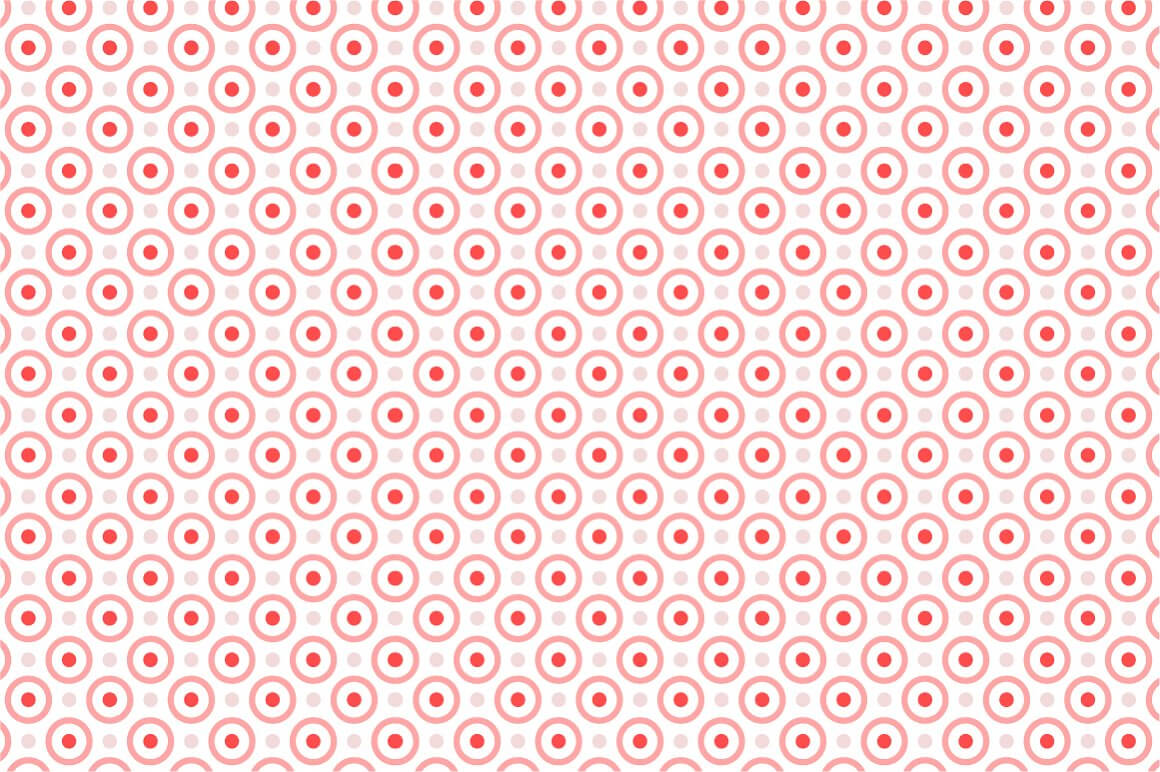Dotted seamless pattern in the form of pink targets.