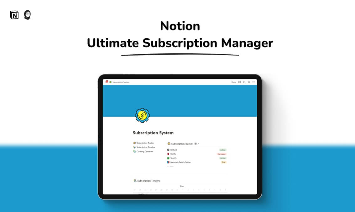 The program of the maximum managerial subscription on the tablet.